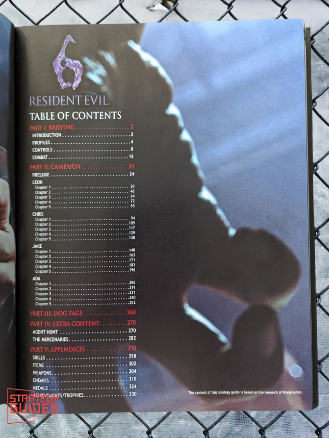 Resident Evil 6 Strategy Guide Content